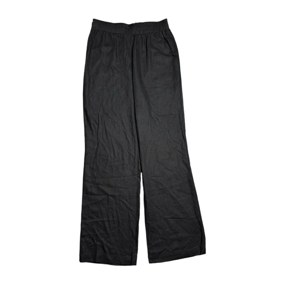 Elodie Avara Elastic Waist Pull on Linen blend Wide Leg pants size small